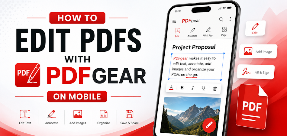 Learn how to edit PDFs on your smartphone using PDFgear, the free PDF editor for iOS and Android.