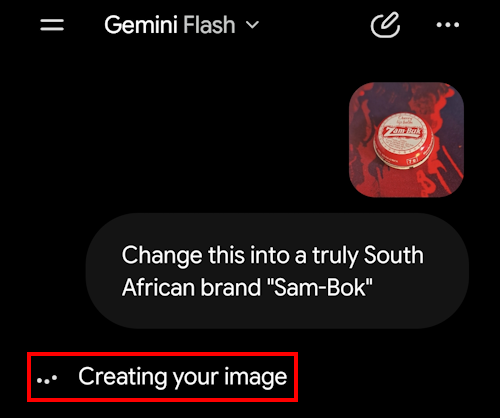 Google Gemini image creation in progress Google Gemini image creation in progress