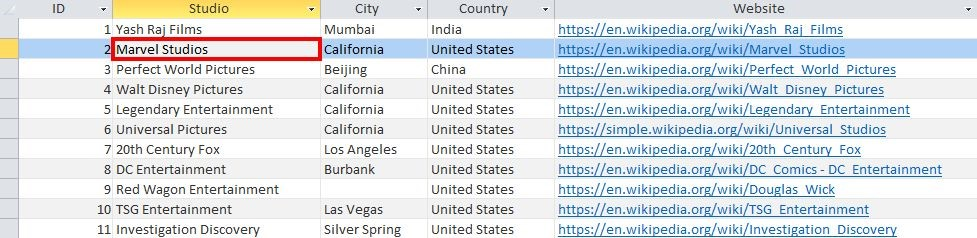Microsoft Access fields