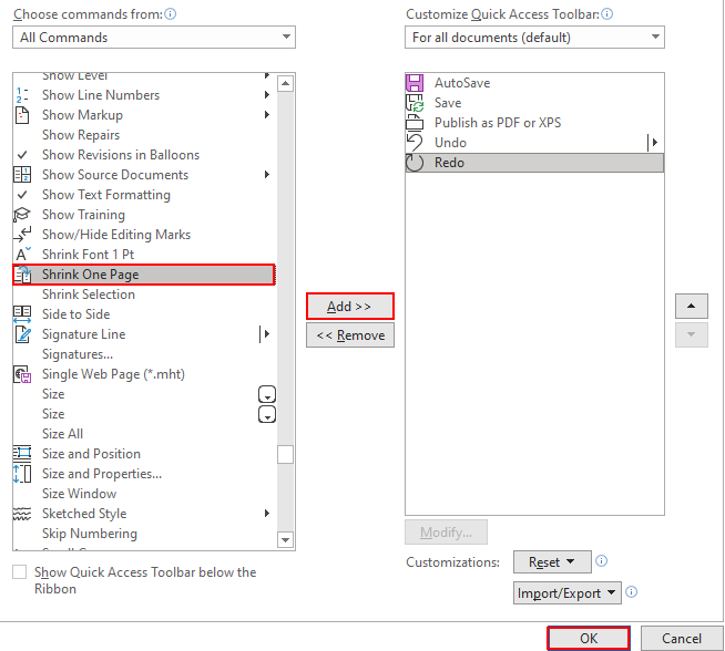 Microsoft Word screenshot